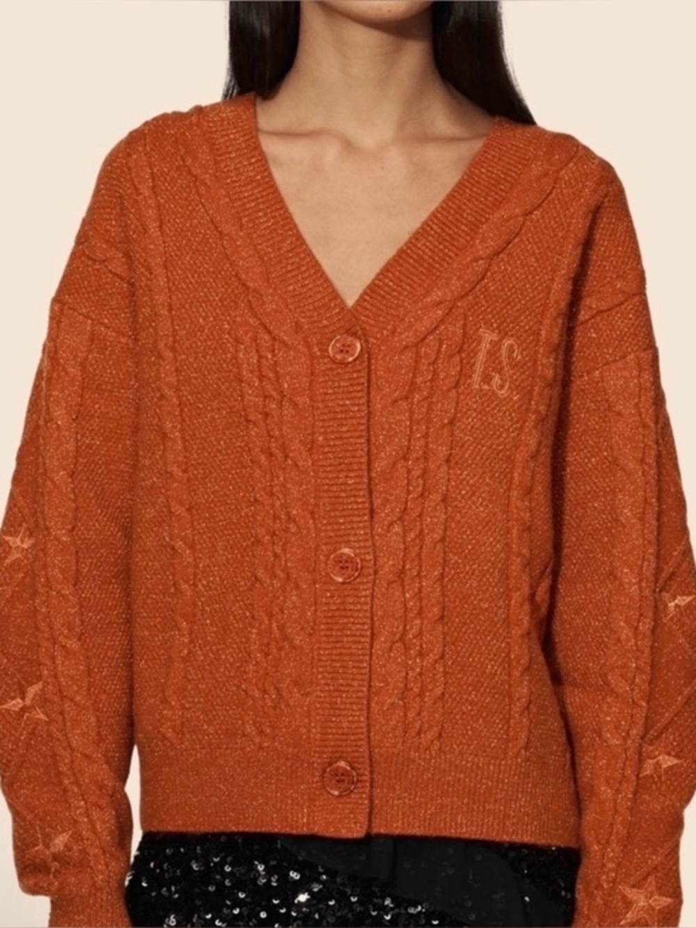 NWOT Taylor Swift The Life of A Showgirl Cardigan Orange Stars Sparkle XL/2XL